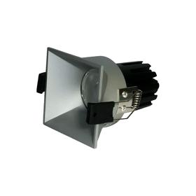 DM202779  Biox 15 Powered by Philips 15W 1350lm 3000K 24° Engine, 350mA, Silver,Fixed Recessed Square Spotlight,IP20.